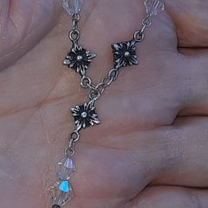 Sterling and Crystal 'Y' Necklace
